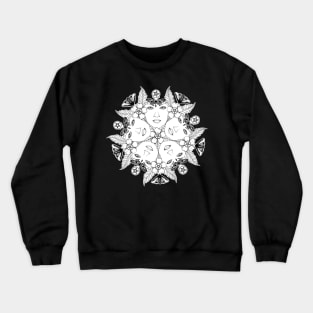 Moon moth pentagram ring Crewneck Sweatshirt